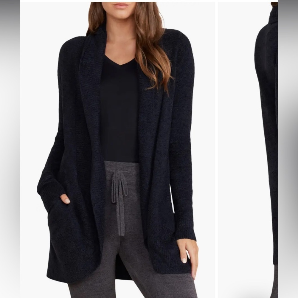 CozyChic Lite Circle Cardigan Barefoot Dreams black comfy loungewear spring boho